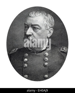 Gravierte Portrait von General Philip Henry Sheridan. Er war ein Berufsoffizier der US-Armee und eine Union General im amerikanischen Bürgerkrieg. (1831 - 1888) Stockfoto