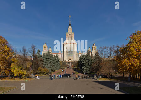 Hauptgebäude der staatlichen Universität Moskau, Moskau, Russland Stockfoto