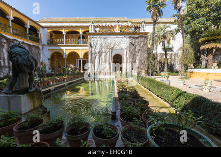 Casa de Pilatos Garten, ein Andalisian Palast in Sevilla Stockfoto