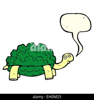 Cartoon-Schildkröte mit Sprechblase Stock Vektor