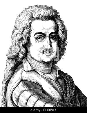 Verbesserte Digitalbild von Leopold Spitznamen ich, Fürst von Anhalt-Dessau, der alte Dessauer, 1676-1747, Portrait, historische Abbildung, 1880 Stockfoto