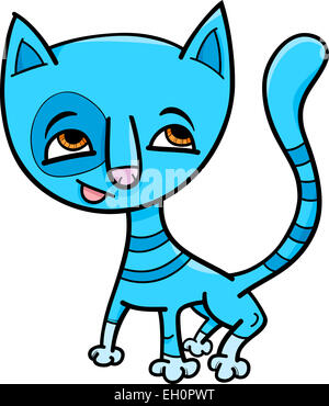 Cartoon-Illustration von niedlichen blauen Kitten Stockfoto