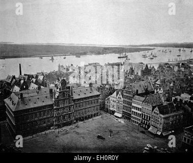 Frühe Autotype von Antwerpen, Belgien, historisches Foto, 1884 Stockfoto