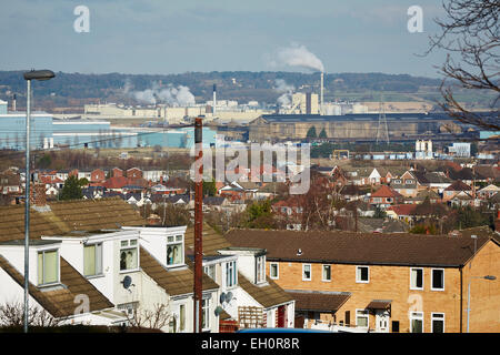 Deeside ist die Bezeichnung für ein überwiegend industriellen Ballungsraum der Städte und Dörfer in Flintshire in der Nähe der Wales Stockfoto