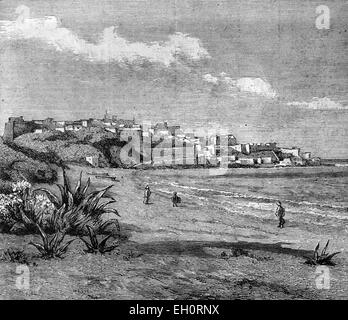 Die Bucht von Tanger, Marokko, historisches Bild, 1883 Stockfoto