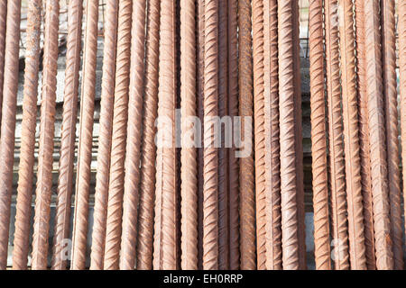 Lagerung Deformbar Verstärkung Stahl auf der Baustelle Stockfoto