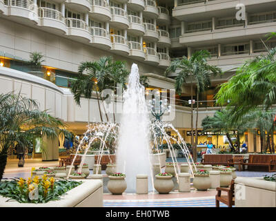 Hyatt Regency Hotel Terminal Lobby, Orlando International Airport, Orlando, Florida, USA Stockfoto