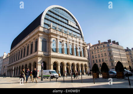 LYON, Frankreich – 19. Februar 2015: Opernhaus (Opéra National de Lyon) ist ein Opernhaus in Lyon, Frankreich Stockfoto