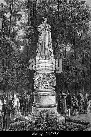 Denkmal der Königin Louise von Preußen im Tiergarten in Berlin, Deutschland, historische Abbildung, ca. 1886 Stockfoto