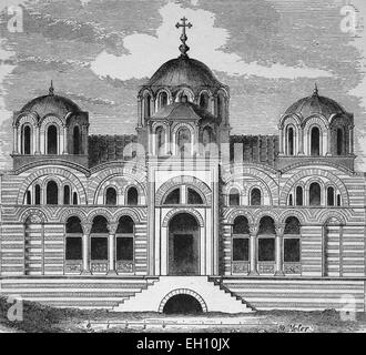 Theotos Kirche in Byzanz, Holzschnitt aus dem Jahr 1880 Stockfoto
