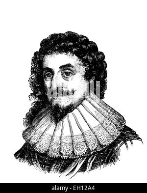 Friedrich V., 1596-1632, Kurfürst von der Pfalz und König von Böhmen, Holzschnitt aus dem Jahr 1880 Stockfoto