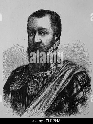 Fernando Alvarez von Toledo, Herzog von Alba, 1507-1582, spanischer Staatsmann und general, historischen Holzschnitt, 1880 Stockfoto