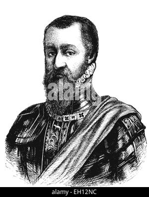 Fernando Alvarez von Toledo, Herzog von Alba, 1507-1582, spanischer Staatsmann und general, historischen Holzschnitt, 1880 Stockfoto