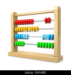 Bunte hölzerne Abacus Illustration auf weißem Hintergrund Stockfoto