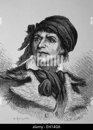 Marat, 1743-1793, Arzt und Journalist, Führer der Jakobiner in der französischen Revolution Stockfoto