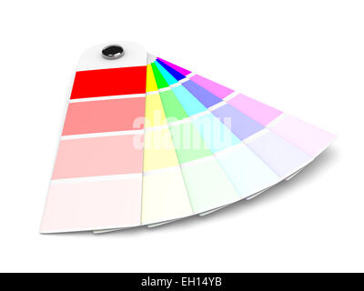 Pantone-Farben-Sampler auf weißem Hintergrund Illustration Stockfoto