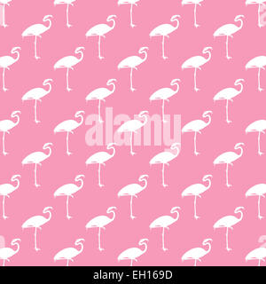 Weiß und Pink Flamingo Muster Flamingos Polk Dot Hintergrundtextur Stockfoto