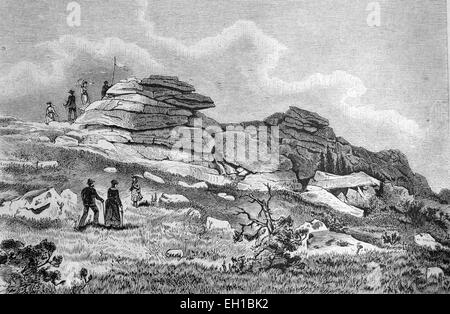 Die Hexen-Altar auf dem Brocken, Harz, Deutschland, historische Abbildung, 1877 Stockfoto