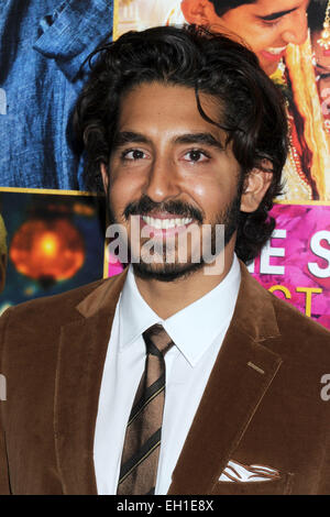 Dev Patel besucht "The Second Best Exotic Marigold Hotel" New York Premiere im Ziegfeld Theater am 3. März 2015 in New York City. / picture Alliance Stockfoto