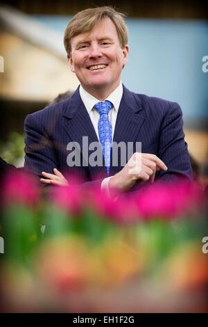 Breezand, Niederlande. 4. März 2015. König Willem-Alexander der Niederlande eröffnet der Lentetuin (Frühlingsgarten) in Breezand, den Niederlanden, 4. März 2015. Thema des diesjährigen ist 200 Jahre Königreich der Niederlande. Bildnachweis: Dpa picture Alliance/Alamy Live News Stockfoto