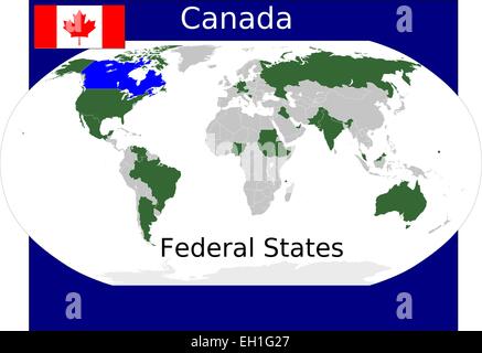 Flagge Von Kanada Administrative Abteilungen Stock Vektorgrafik Alamy