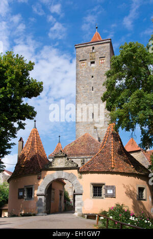 Burgtor Tor, Rothenburg Ob der Tauber, Landkreis Ansbach, Bayern, Deutschland, Europa Stockfoto
