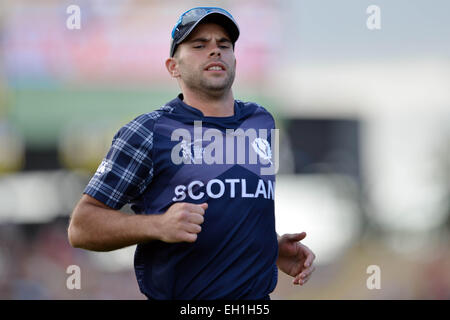 Nelson, Neuseeland. 5. März 2015. Kyle Coetzer Schottlands während der ICC Cricket World Cup Match zwischen Bangladesch und Schottland an Saxton Oval auf 5. März 2015 in Nelson, Neuseeland. Bildnachweis: Dpa/Alamy Live-Nachrichten Stockfoto