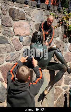 Bis Eulenspiegel-Brunnen Denkmal am Markt Platz, Mölln, Schleswig-Holstein, Deutschland, Europa Stockfoto