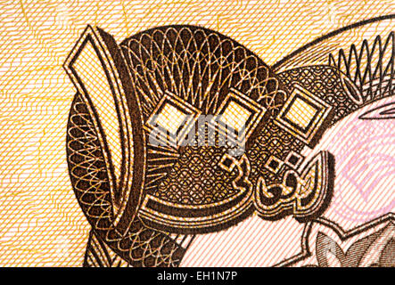 Ausschnitt aus einer afghanischer 10.000 Afghani Banknote zeigt die Zahl 1.000 im östlichen Arabisch / Arabisch-indischen Ziffern Stockfoto