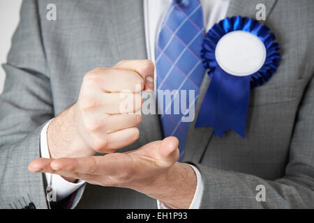 Nahaufnahme des Politikers, die leidenschaftliche Rede Stockfoto