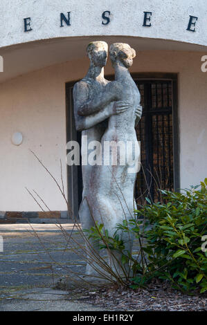 Ehemalige Villa von Joseph Goebbels am See Bogensee, Brandenburg, Deutschland Stockfoto