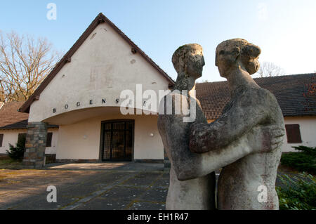 Ehemalige Villa von Joseph Goebbels am See Bogensee, Brandenburg, Deutschland Stockfoto