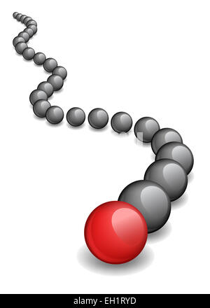 Einzigartige rote Kugel, folgen Sie dem Führer Stockfoto