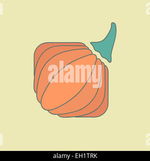 Kürbis-Symbol im flachen Stil. Vektor-illustration Stockfoto