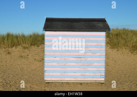 Strandhütte in der Nähe von Great Yarmouth, Norfolk 2014 Stockfoto