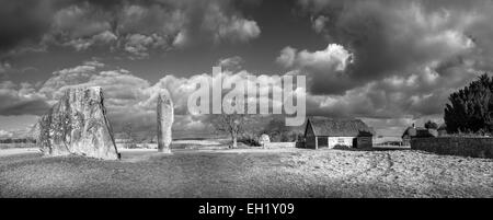 Averbury März Sonnenschein Stockfoto