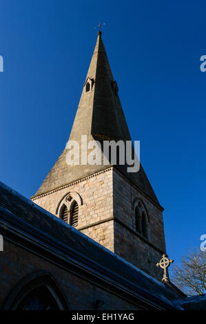 Der Turm der Kirche St Wilfrid in Kirkby In Ashfield, Nottinghamshire, England am 2. März 2015 Stockfoto