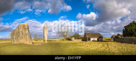 Averbury März Sonnenschein Stockfoto