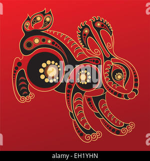 Chinesisches Horoskop. Jahr des Hasen Stockfoto