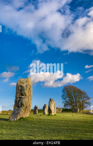 Averbury März Sonnenschein Stockfoto