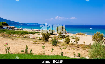 Banana Beach, Insel Zakynthos, Griechenland. Schöne Aussicht auf Banana Beach auf der griechischen Insel Zakynthos. Stockfoto