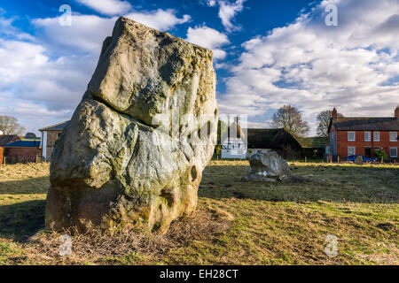 Averbury März Sonnenschein Stockfoto