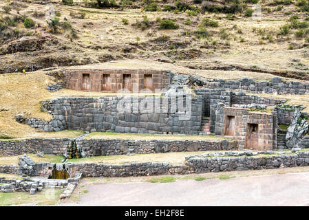 Alten Inka Ruinen von Tambomachay in der Nähe von Cuzco, Peru Stockfoto