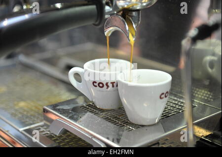 Kaffee und Espressokaffee Maschine. Stockfoto