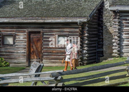 Reenactment der 1778 Belagerung von Fort Boonesborough Kentucky. Stockfoto