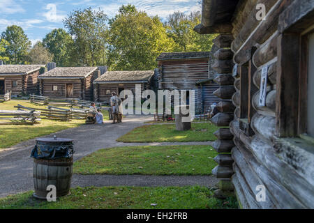 Reenactment der 1778 Belagerung von Fort Boonesborough Kentucky. Stockfoto