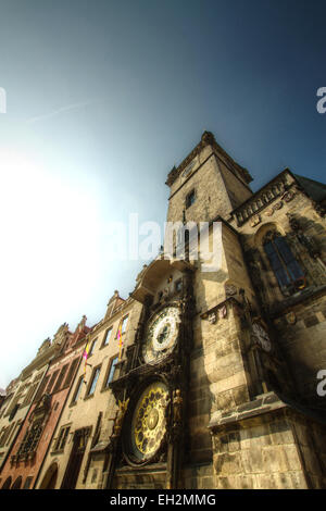 Detail der Prager Orloj in der Altstadt von Prag Stockfoto