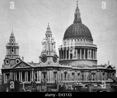 Frühe Autotype der St. Pauls Cathedral, London, England, Vereinigtes Königreich, 1880 Stockfoto