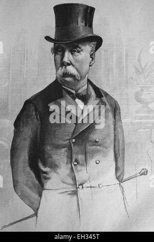 Historische Gravuren, Francesco Crispi, 1819-1901, italienischer Ministerpräsident, 1888 Stockfoto