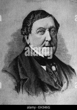 "Gioachino Antonio Rossini; 29. Februar 1792? 13. November 1868, war ein italienischer Komponist " Stockfoto